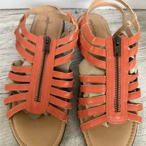 Comfortview Orange Woman’s Strappy Sandals 11 Wide